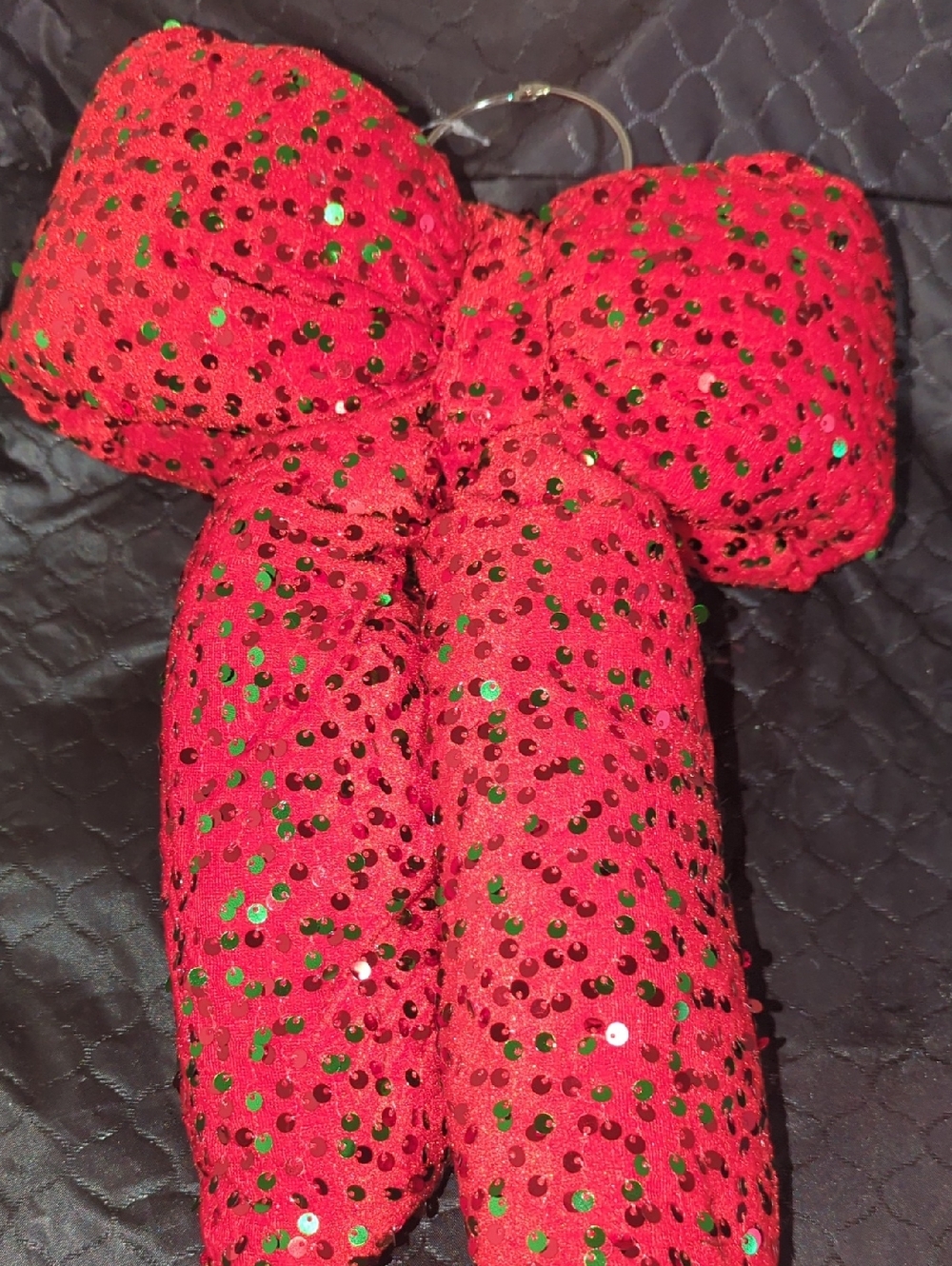 Michaels Red Sequin Holiday Bow Ornament